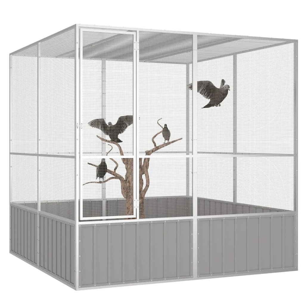 Galvanised Steel Bird Cage Bird Parrot Aviary With Mesh Design Budgie Large Cages