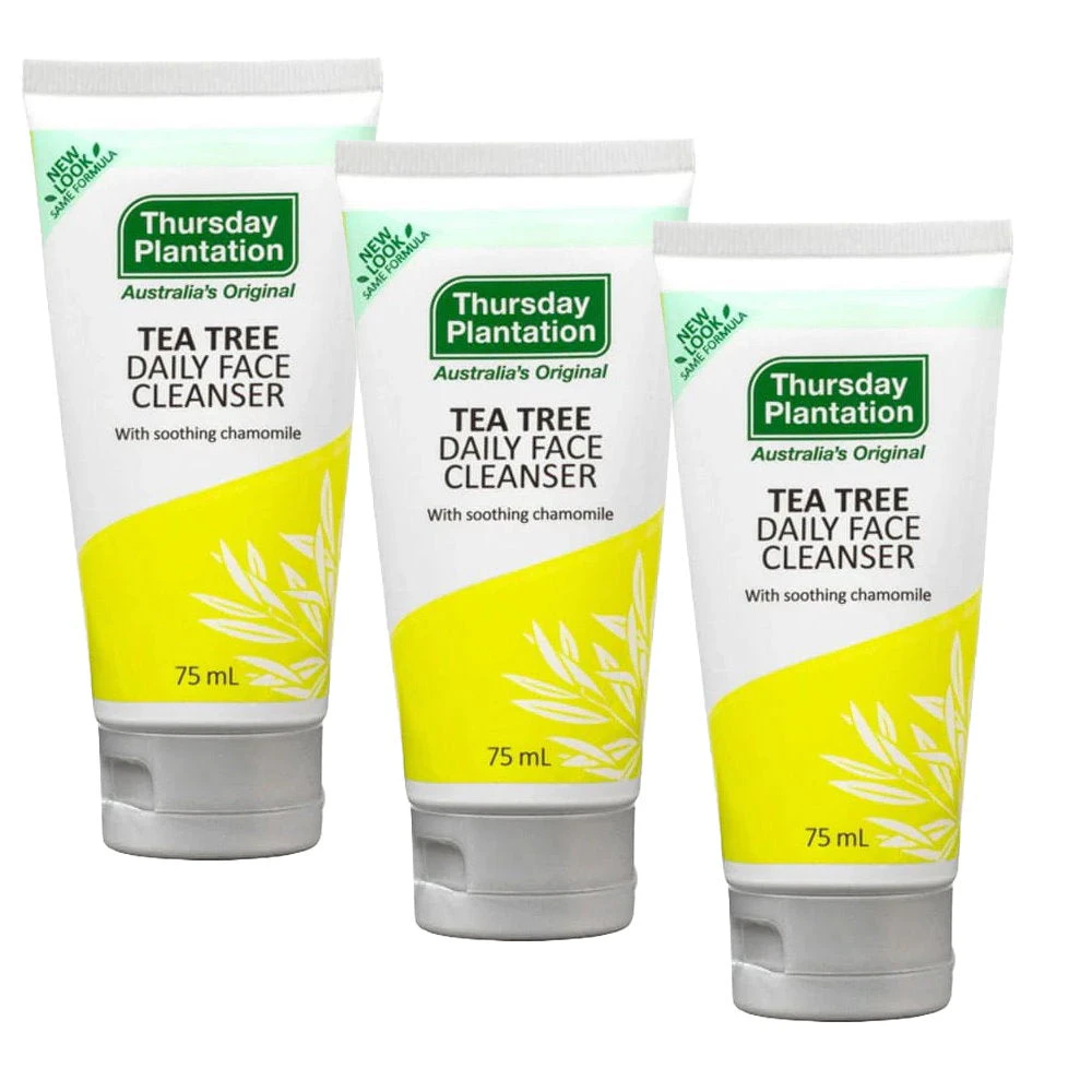 3x Thursday Plantation Tea Tree Daily Face Cleanser 75ml