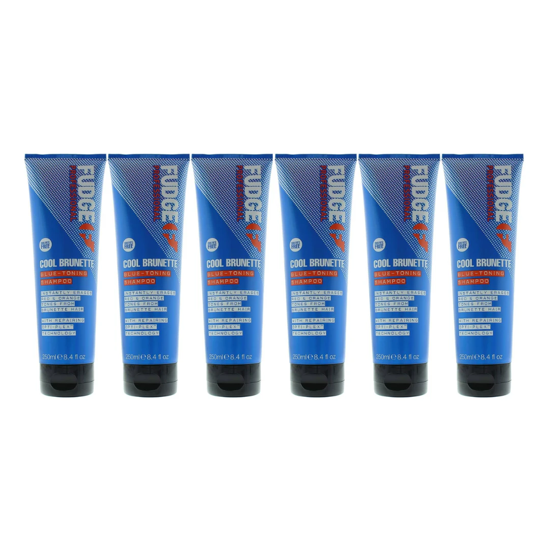 6x Fudge Blue Toning Shampoo Cool Brunette 250mL