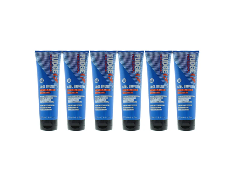 6x Fudge Blue Toning Shampoo Cool Brunette 250mL