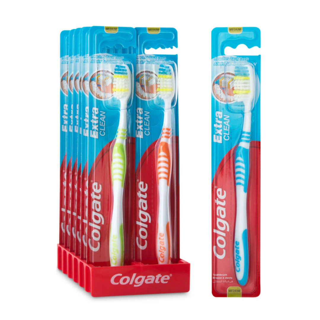 12x Colgate Toothbrush Extra Clean Medium Bristles Dental Care Teeth Cleaner