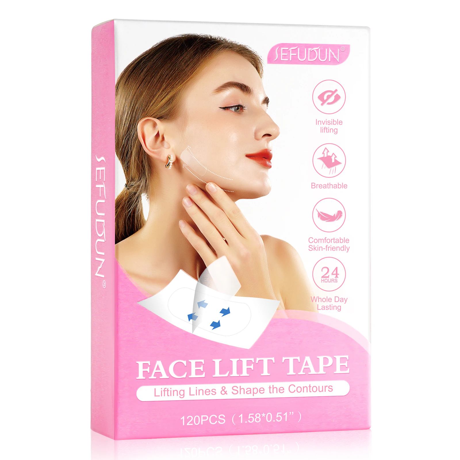 Sefudun Invisible Face Skin Neck Double Chin Saggy Remover Eye Lift Facelift Stickers V Shape Tapes 120pcs