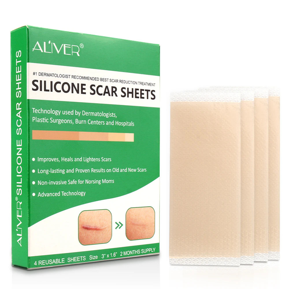 Aliver Scar Silicone Gel Sheet Patch Skin Removal Efficient Treatment Repair Wound Burn Medical Reducers Strips Skin Repair Sheets