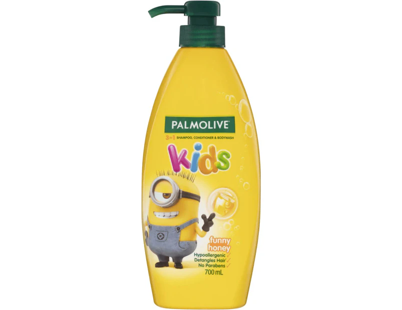 Palmolive Kids 3 In 1 Shampoo Conditioner Bodywash Funny Honey Minions 700ml