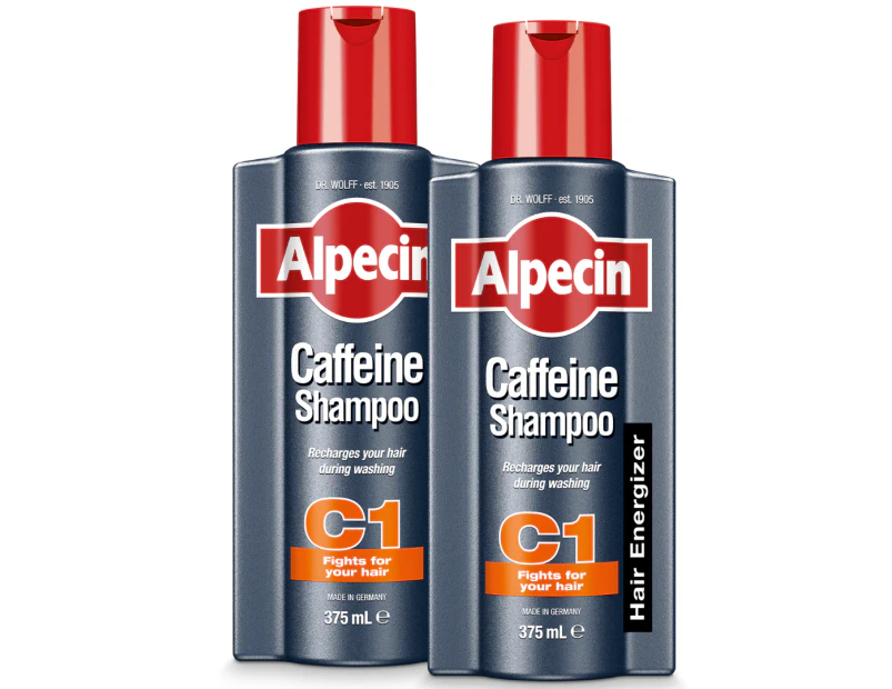 2x Alpecin Caffeine Shampoo C1 - For Stronger Hair, 375ml