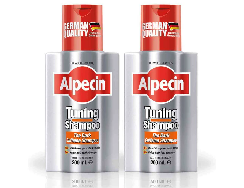 2x Alpecin Tuning Shampoo - Maintain Dark Hair - Thicker & Stronger Hair 200ml