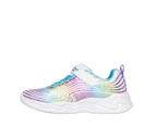 Skechers Girls' S-Lights Wavy Beams Sneakers - White/Multi