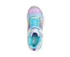 Skechers Girls' S-Lights Wavy Beams Sneakers - White/Multi