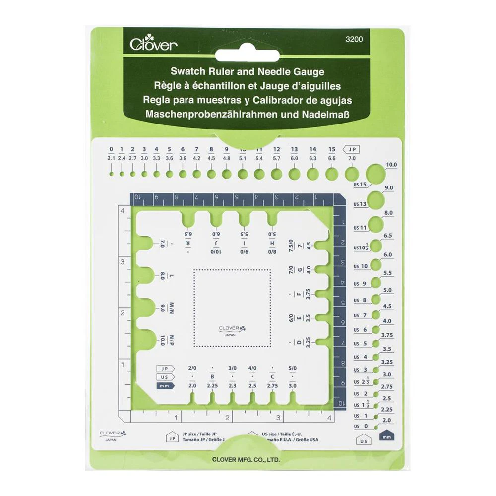 Clover Swatch Ruler & Needle Gauge