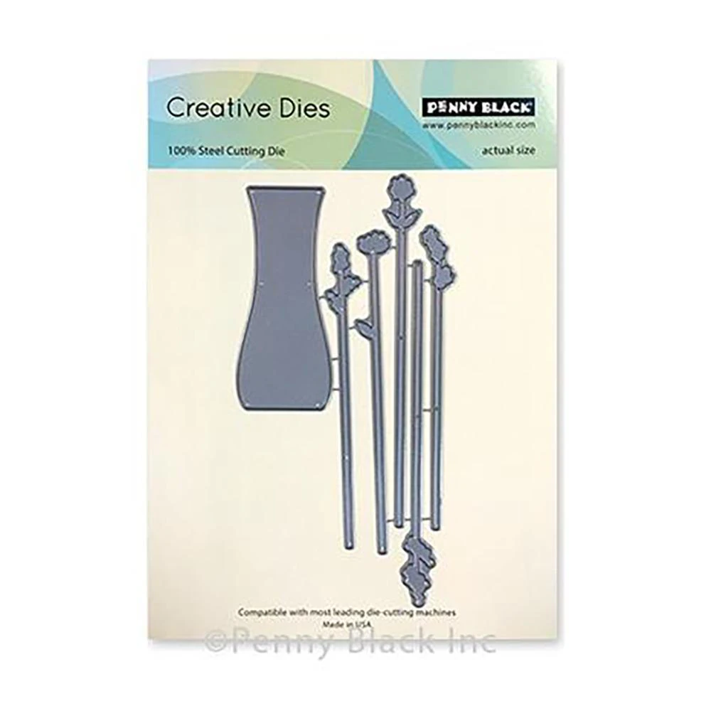 Penny Black Creative Dies - Tall Flowers 5.8 inch X3 inch*