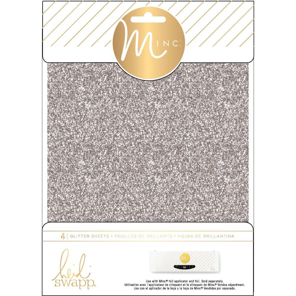 Heidi Swapp Minc Glitter Sheets 6 inch X8 inch  4 pack  - Silver*