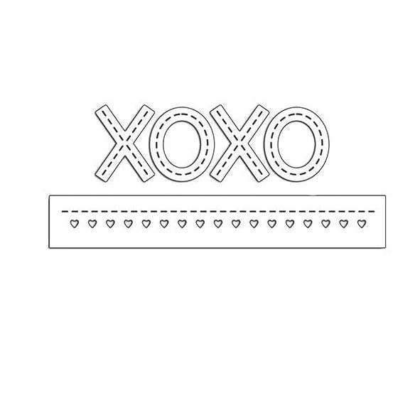 Penny Black Creative Dies - Stitched XOXO 4.25inch x1.5inch*