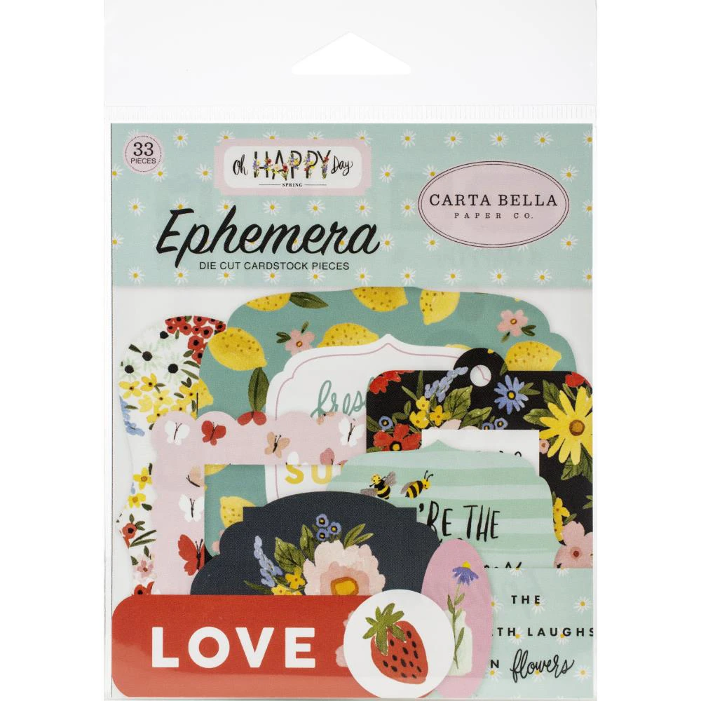 Carta Bella Cardstock Ephemera 33 pack  Icons, Oh Happy Day Spring*