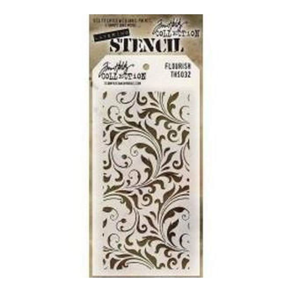 Tim Holtz Layered Stencil 4.125In. X8.5In.  Flourish