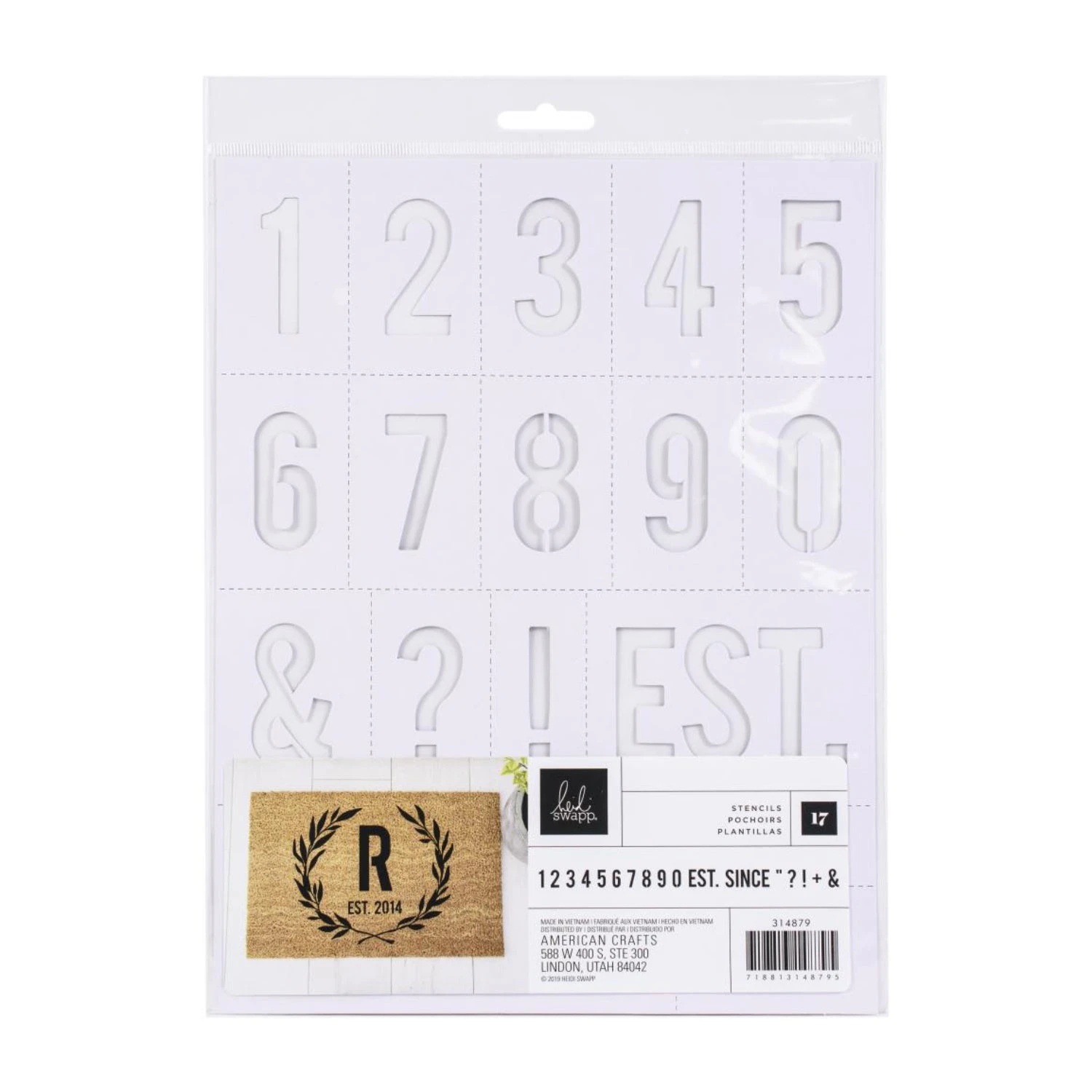 Heidi Swapp DIY Doormats Stencil - Numbers*