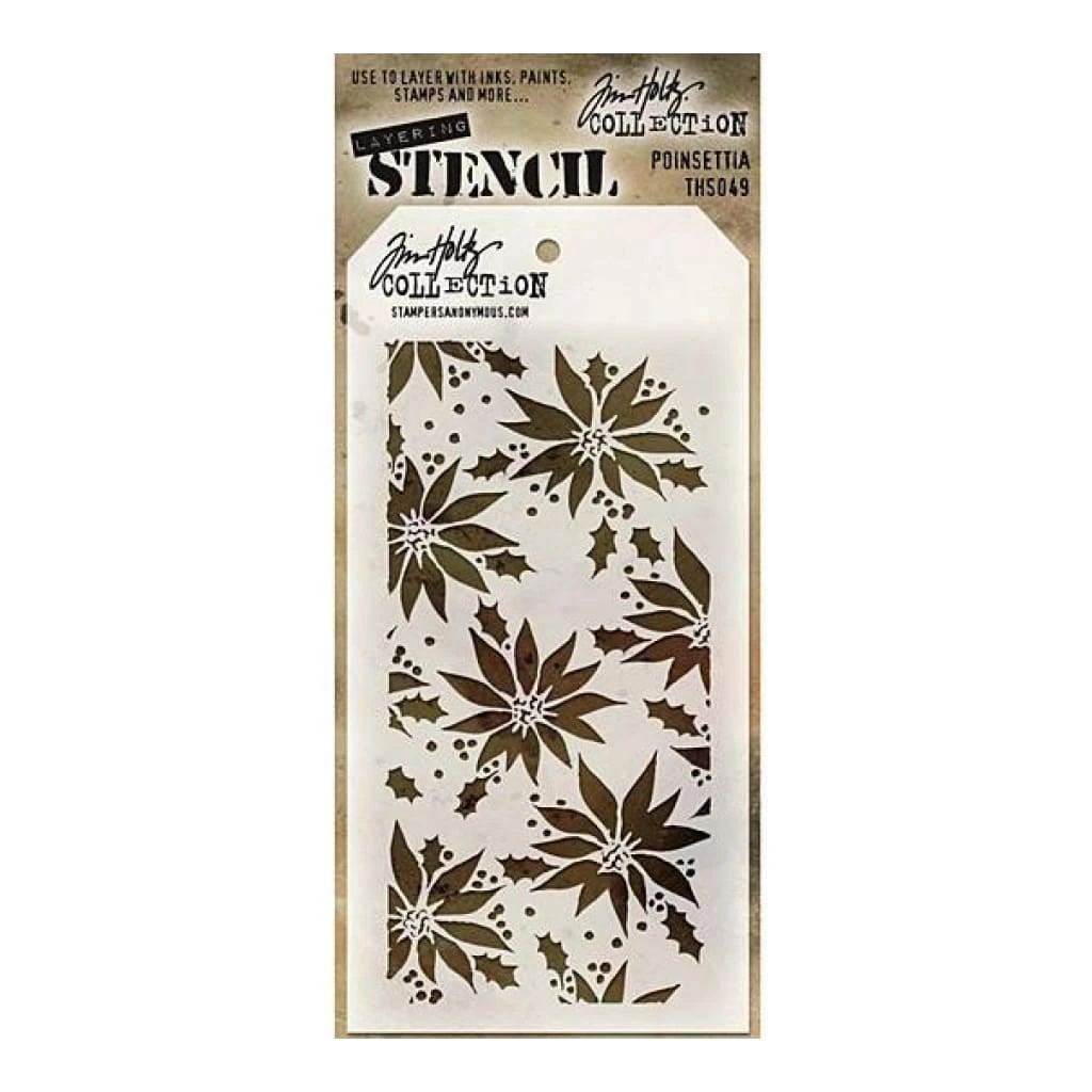 Tim Holtz Layered Stencil 4.125Inch X8.5Inch  - Pointsietta