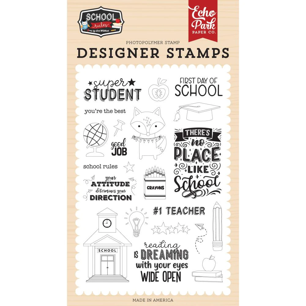 Echo Park Stamps - Super Student, School Rules - 22 stamps*