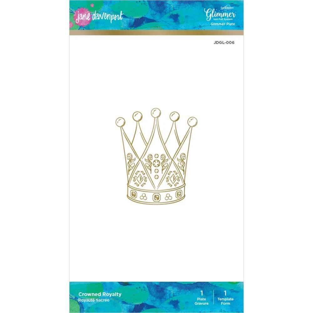 Jane Davenport Glimmer Hot Foil Plate & Template Set Crowned Royalty*