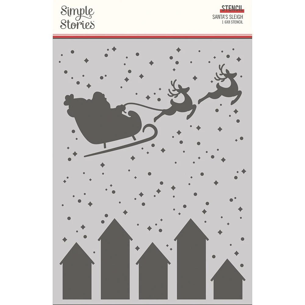 Simple Stories Hearth & Holiday - Stencil 6"x 8"- Santa's Sleigh*