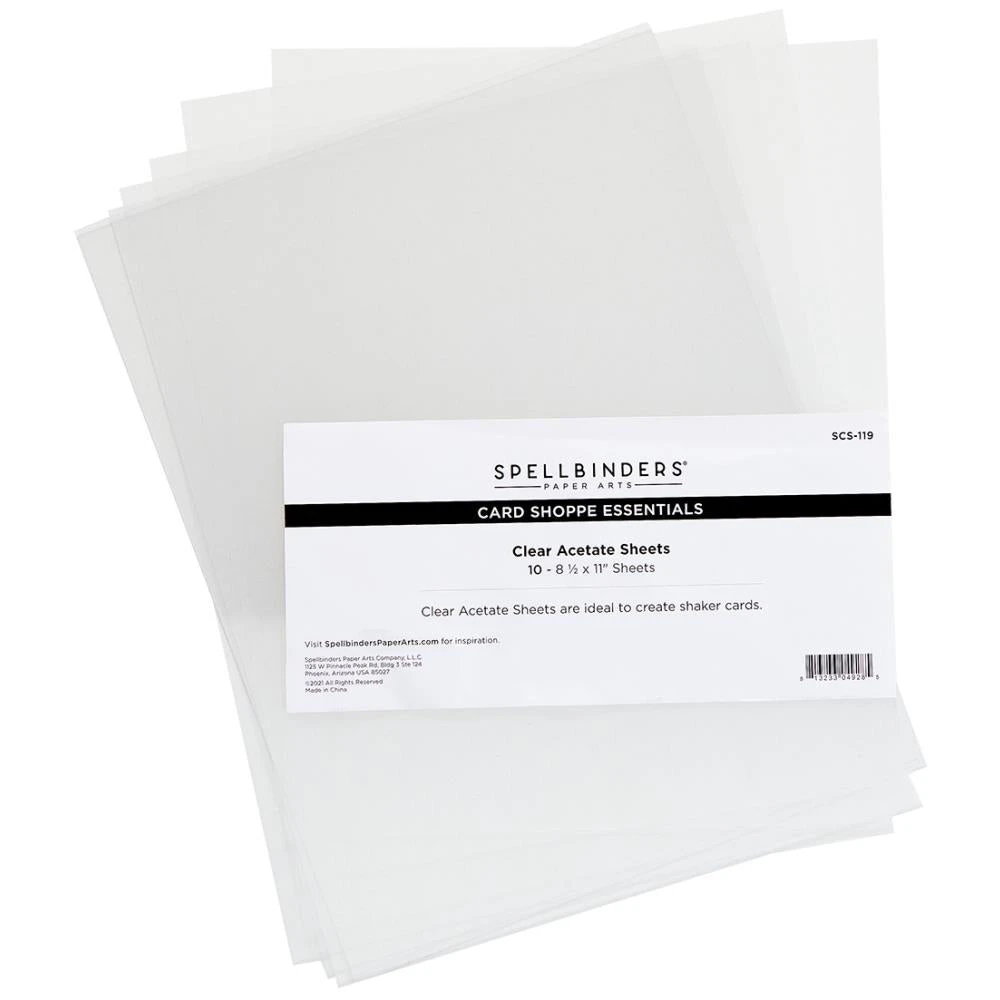 Spellbinders Acetate 8.5"X11" 10 pack - Clear