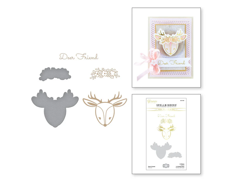 Spellbinders Glimmer Hot Foil Plate & Die By Becca Feeken - Deer Friend*