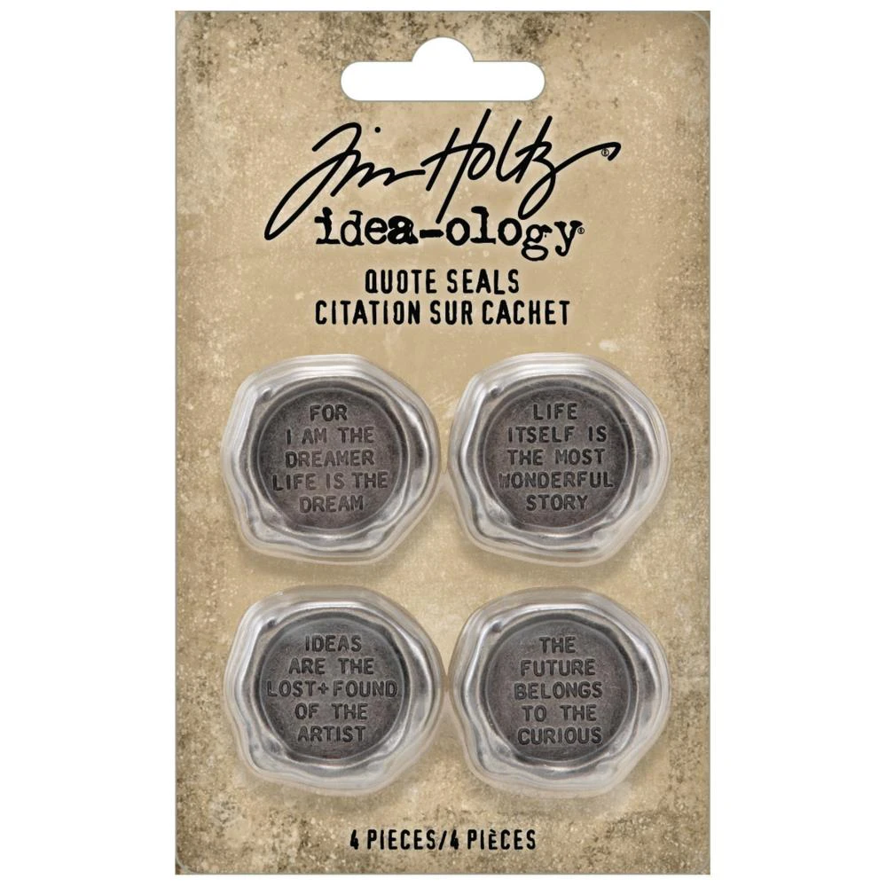 Tim Holtz Idea-Ology Metal Quote Seals 4 pack