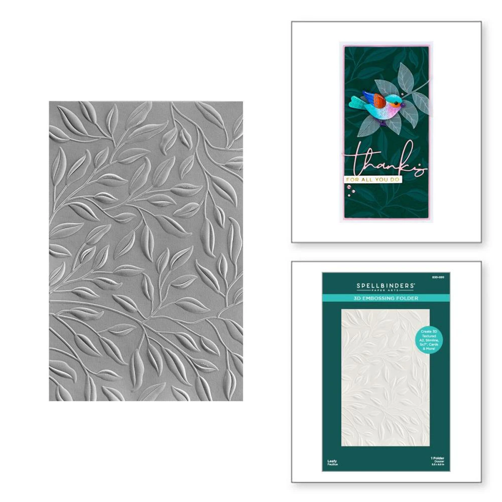 Spellbinders 3D Embossing Folder 5.5"x 8.5" - Leafy