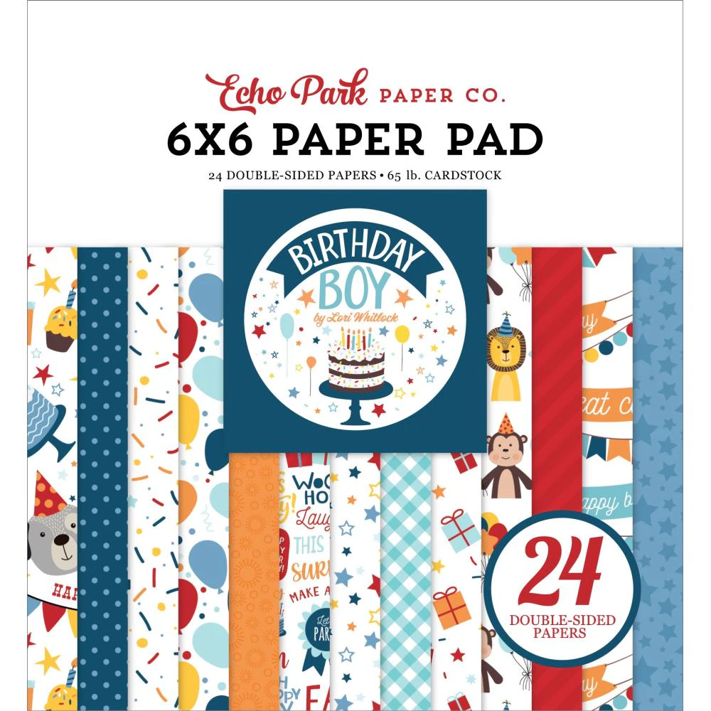 Echo Park Double-Sided Paper Pad 6"X6" 24 pack - Birthday Boy*