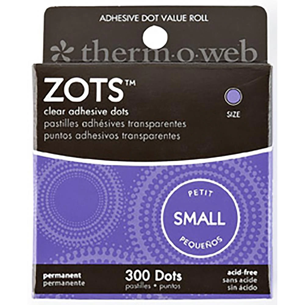 Thermoweb Zots Clear Adhesive Dots - Small 3/16"X1/64" Thick 300 pack