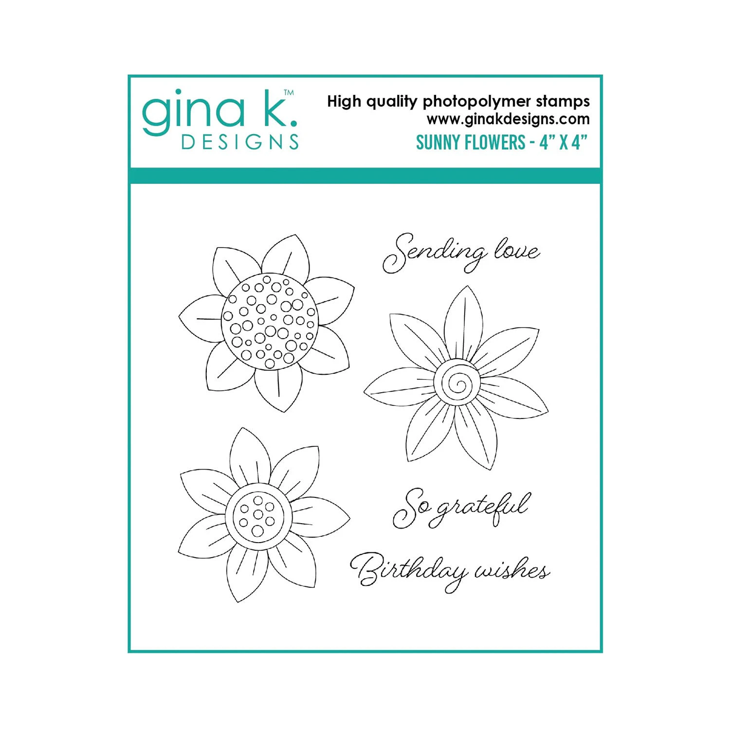 Gina K Designs Clear Mini Stamps - Sunny Flowers*