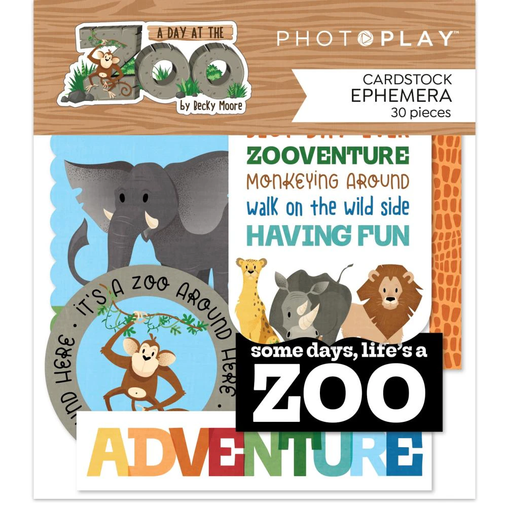 PhotoPlay A Day At The Zoo Ephemera Cardstock Die-Cuts*