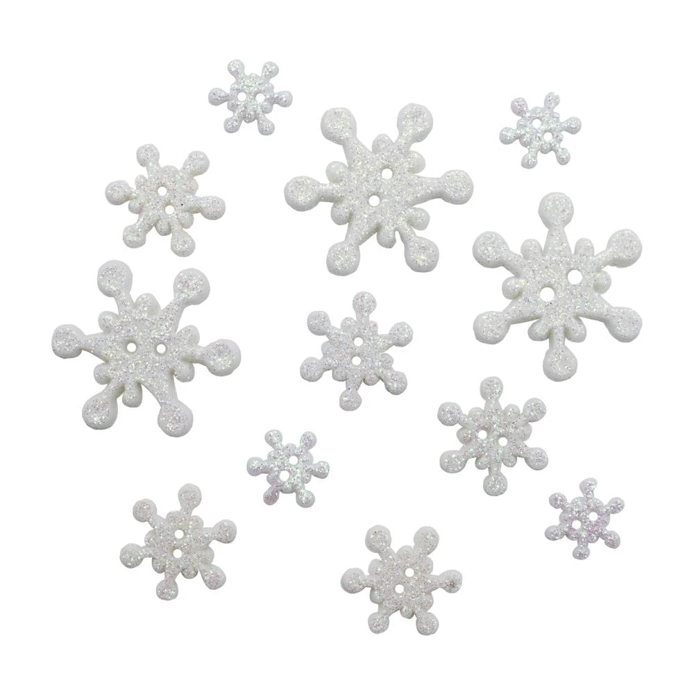 Buttons Galore Christmas Themed Buttons - Glistening Snow 12 pack*