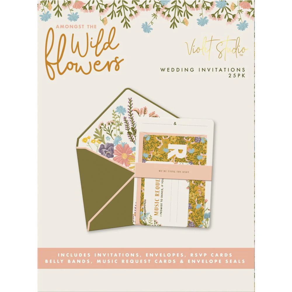 Violet Studio Wedding Invitations 25 pack  Amongst The Wildflowers*