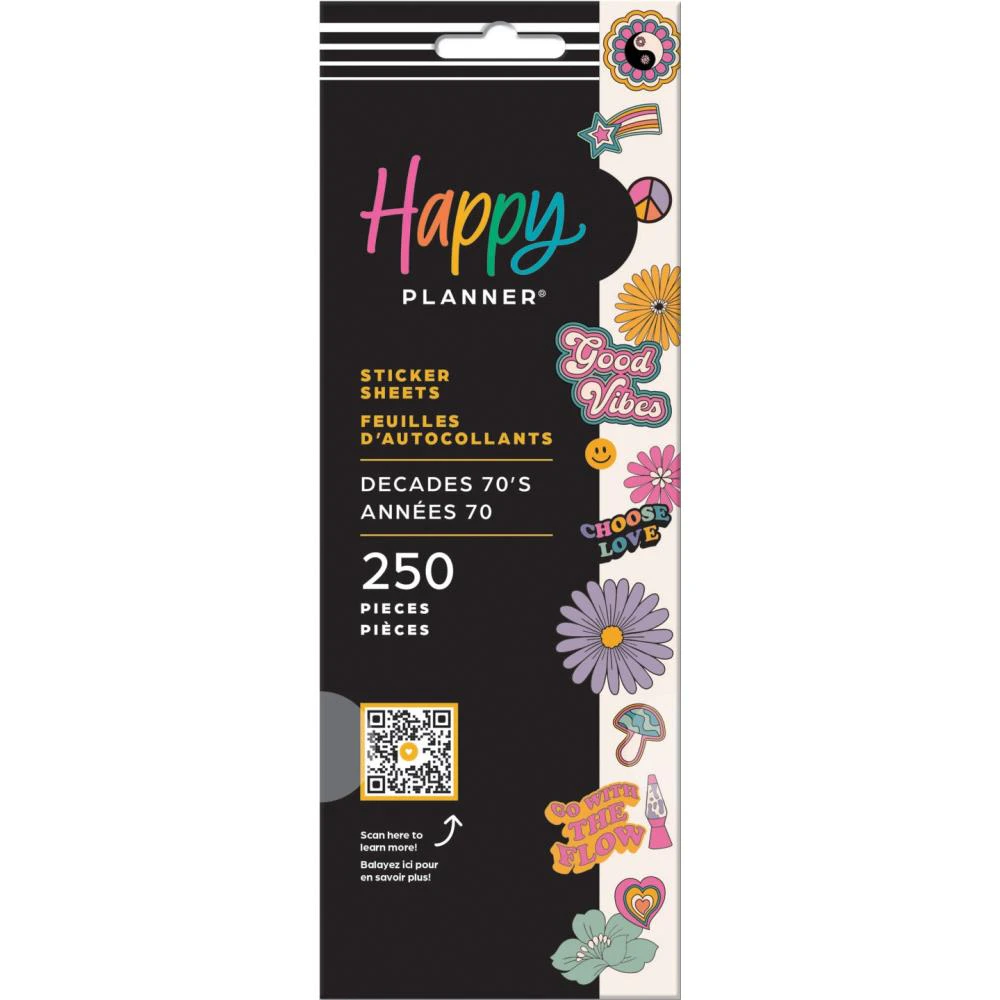 Happy Planner Sticker Sheets 8/Sheets Decades 70s, 250 Pieces*