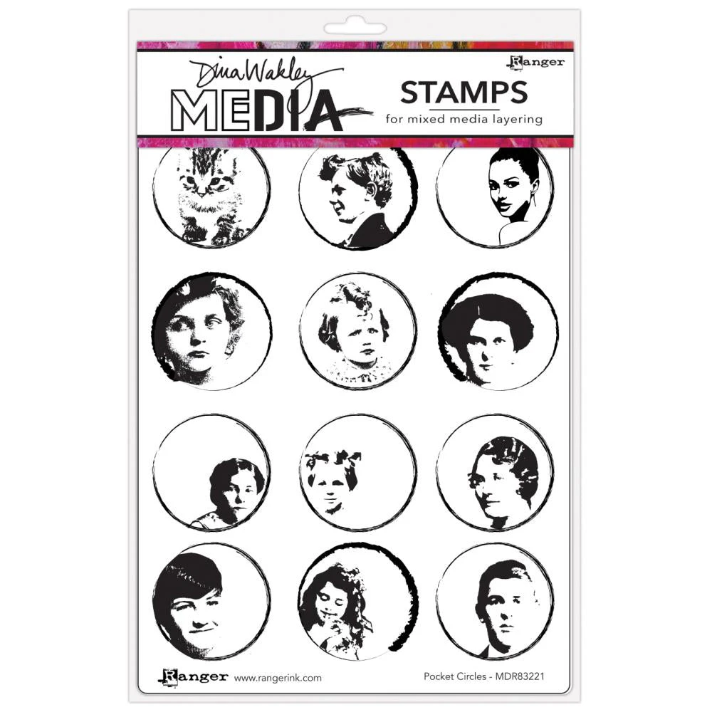 Dina Wakley Media Cling Stamps 6"X9" - Pocket Circles