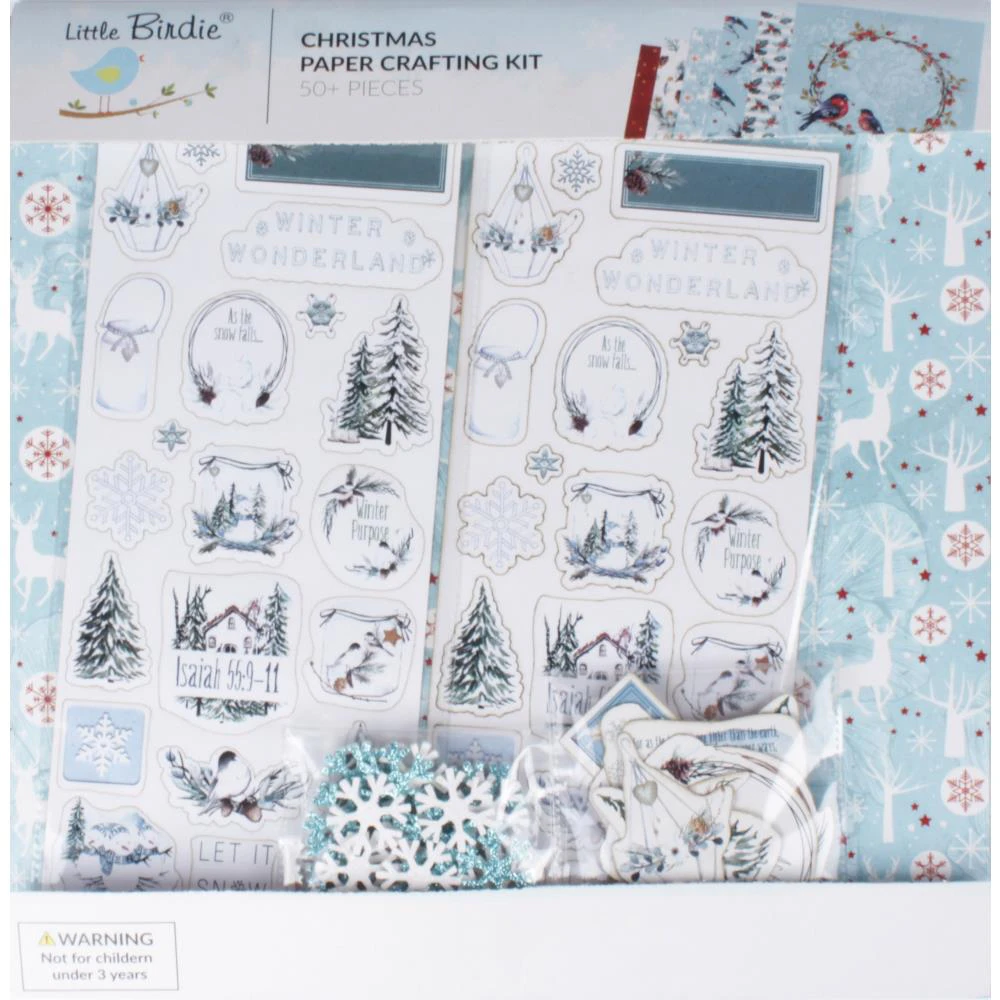 Little Birdie Christmas 12"x12" Paper Crafting Kit Joy of Winter*