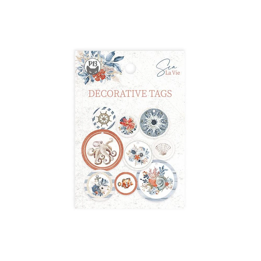 P13 Sea La Vie Double-Sided Cardstock Tags 9 pack  #01*