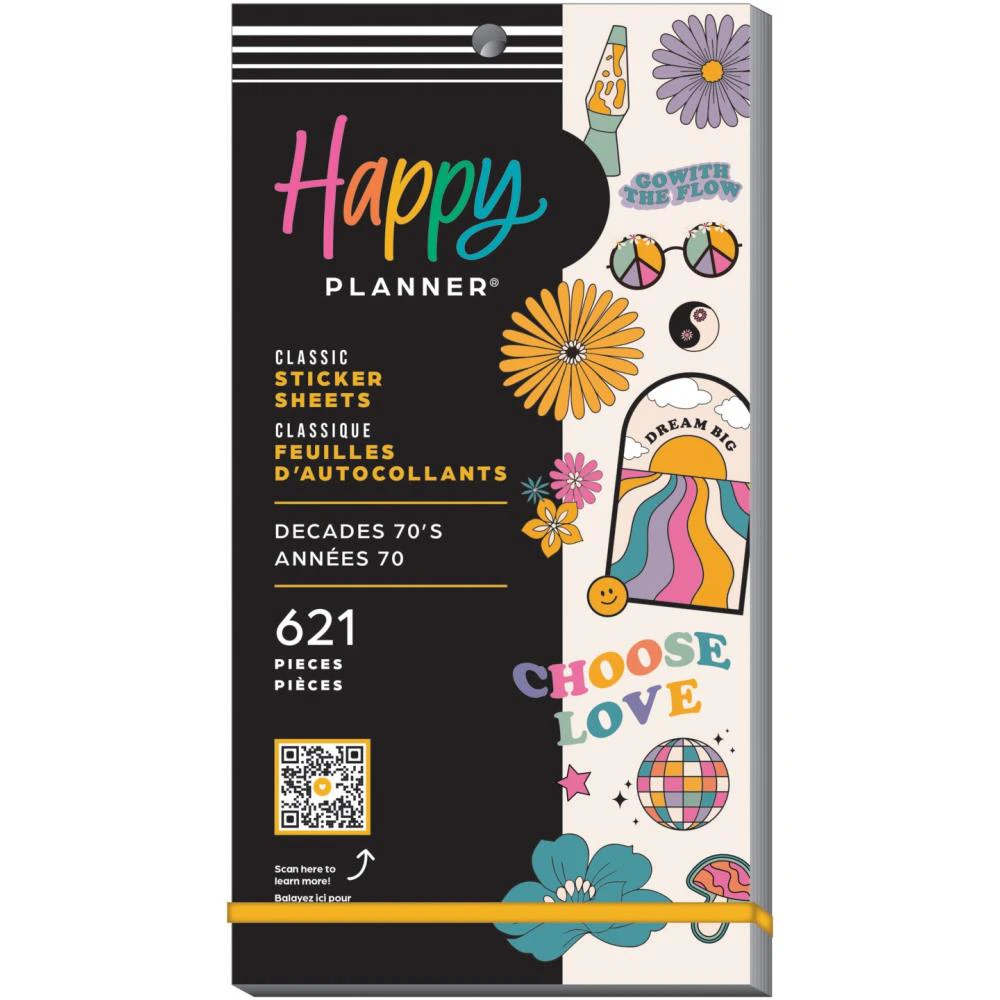 Happy Planner Sticker Value Pack 30/Sheets Decades 70s, 621 Pieces*