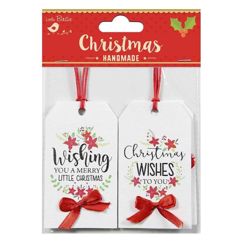 Little Birdie Christmas Printed Tags 4 pack - Wishes*