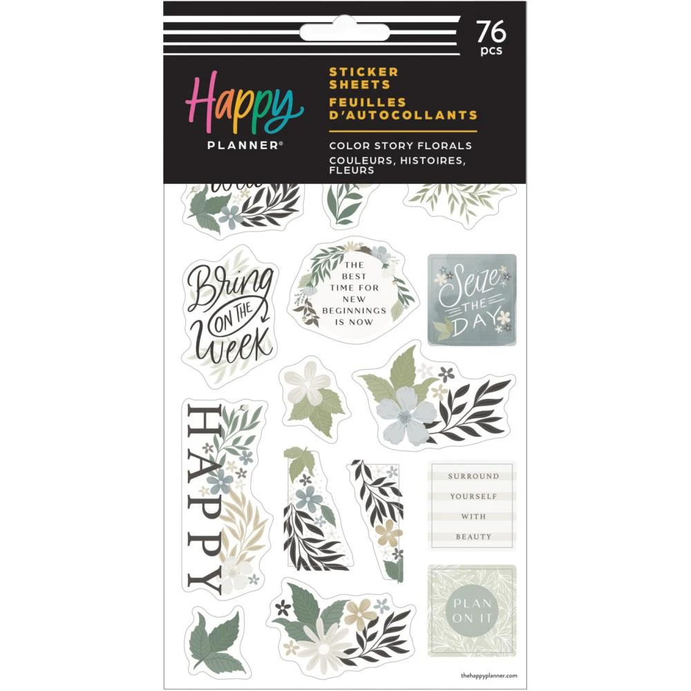 Happy Planner Sticker Sheets 5/Sheets Colour Story Florals, 76 Pieces*