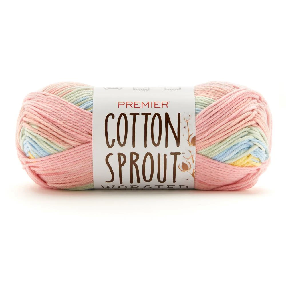 Premier Yarns Cotton Sprout Worsted Multi Yarn - Salt Water Taffy