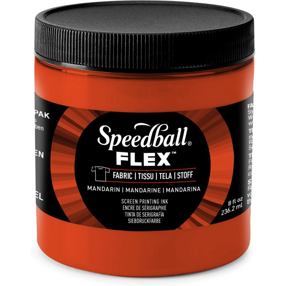 Speedball Flex Screen Printing Fabric Ink 8oz - Mandarin