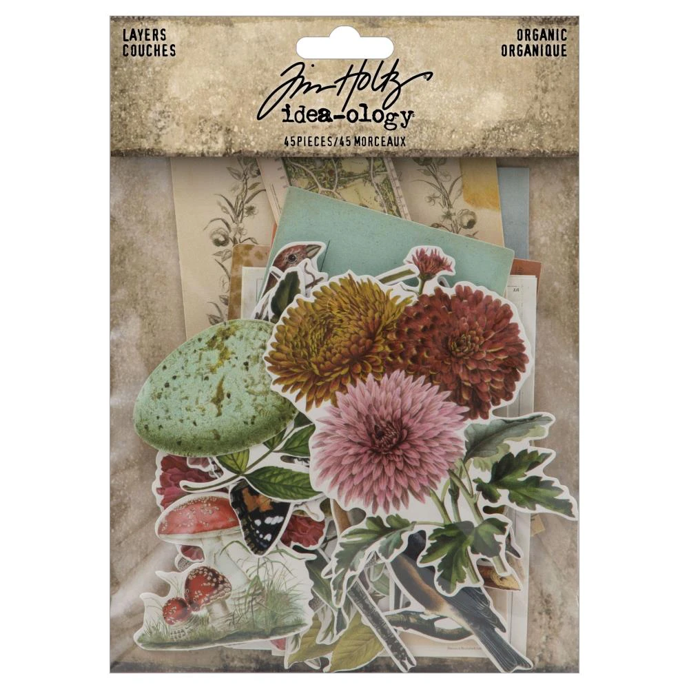 Tim Holtz Idea-Ology Layers Die-Cuts (45-pack) - Organic