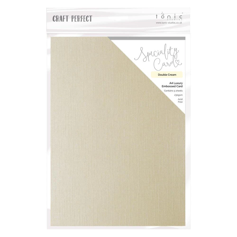 Tonic Studios Craft Perfect Luxury Embossed Cardstock A4 5 pack - Double Cream