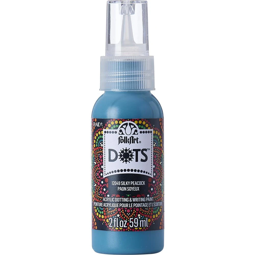 Folkart Dots Acrylic Paint 2oz - Silky Peacock