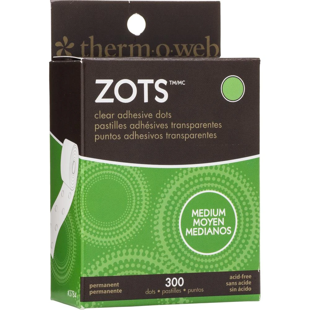 Thermoweb Zots Clear Adhesive Dots - Medium 3/8"X1/64" Thick 300 pack