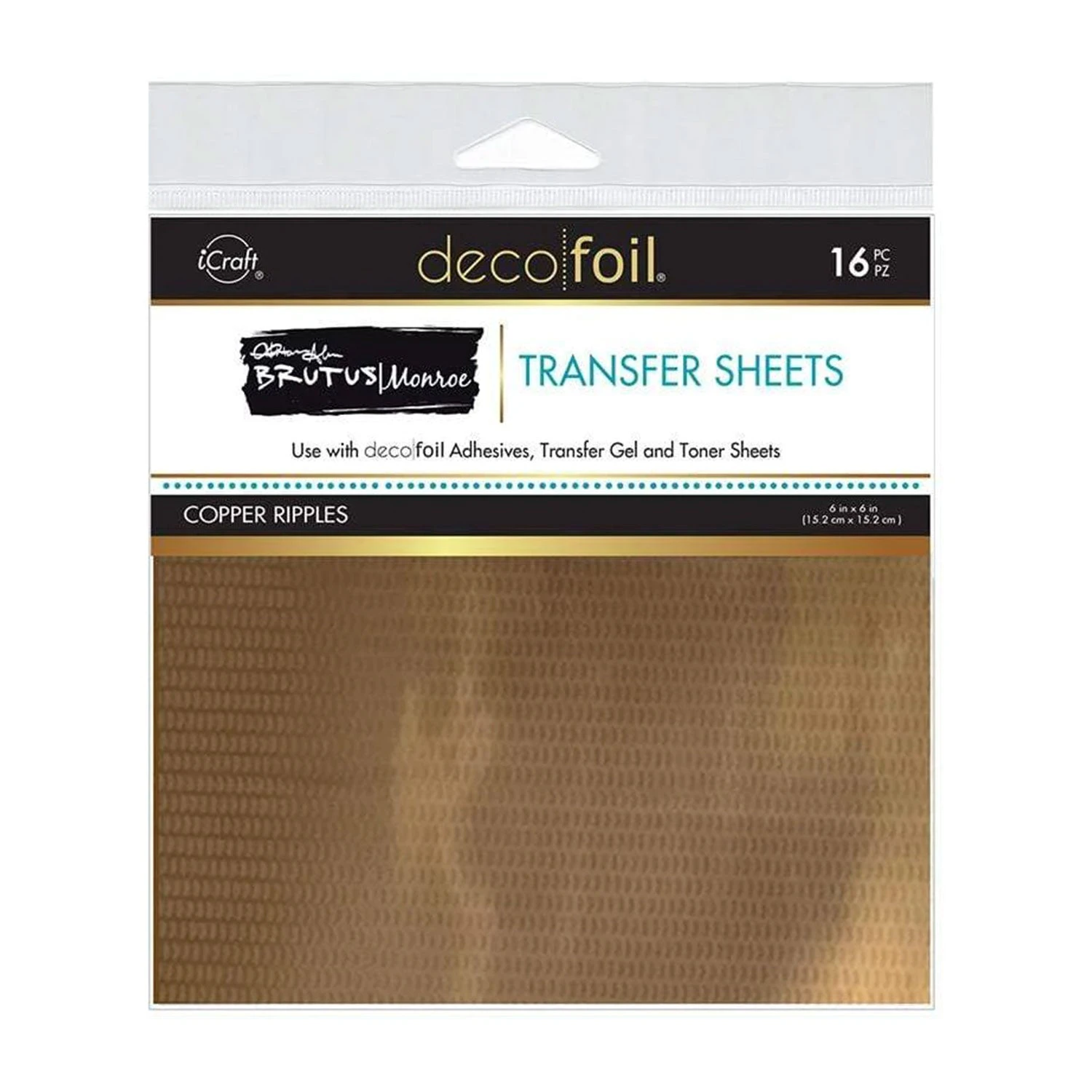 Brutus Monroe & Deco Foil Transfer Sheets 6"x 6" 16/Pkg - Copper Ripples*