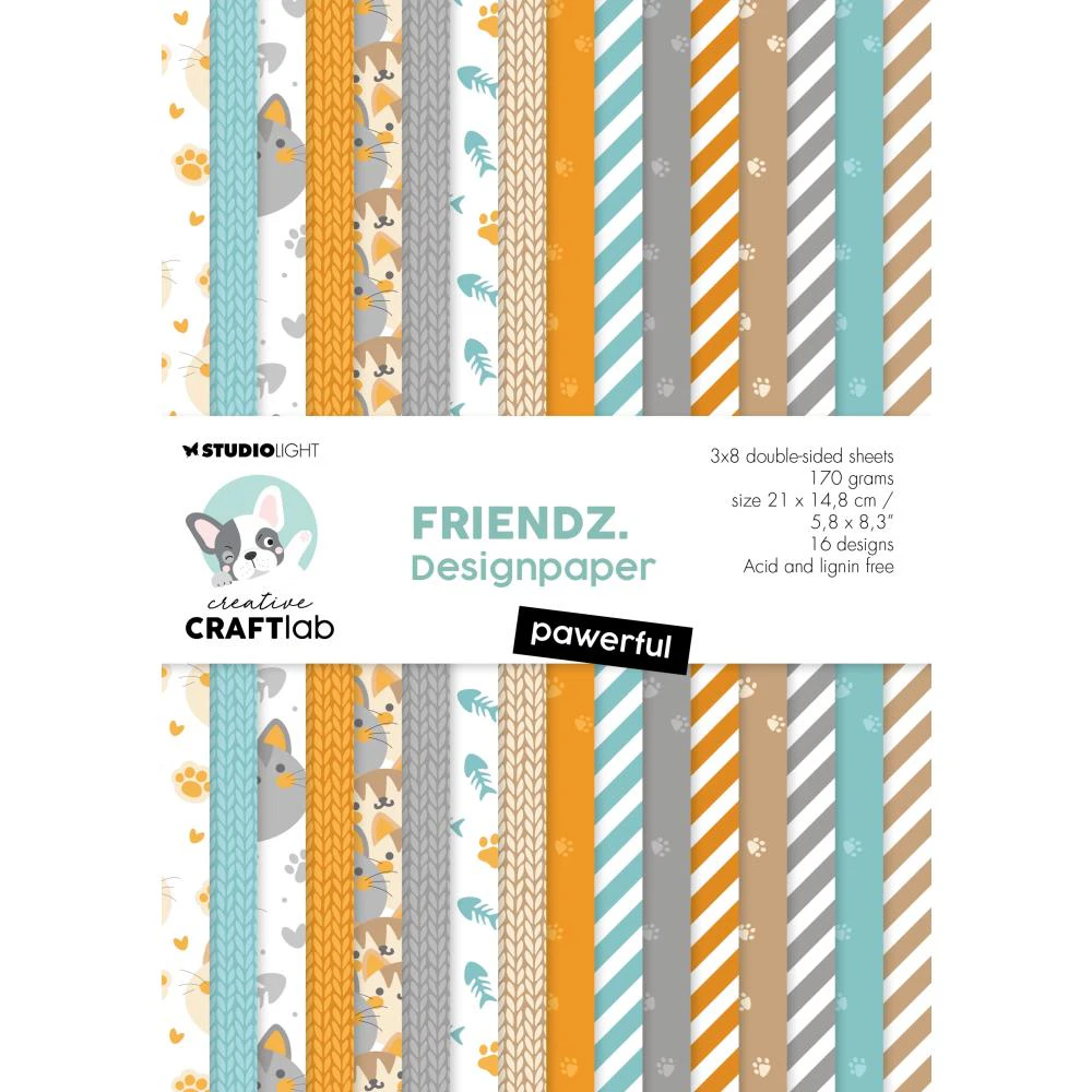 Studio Light Friendz Paper Pad 24/Pkg Nr. 119, Pawerful*