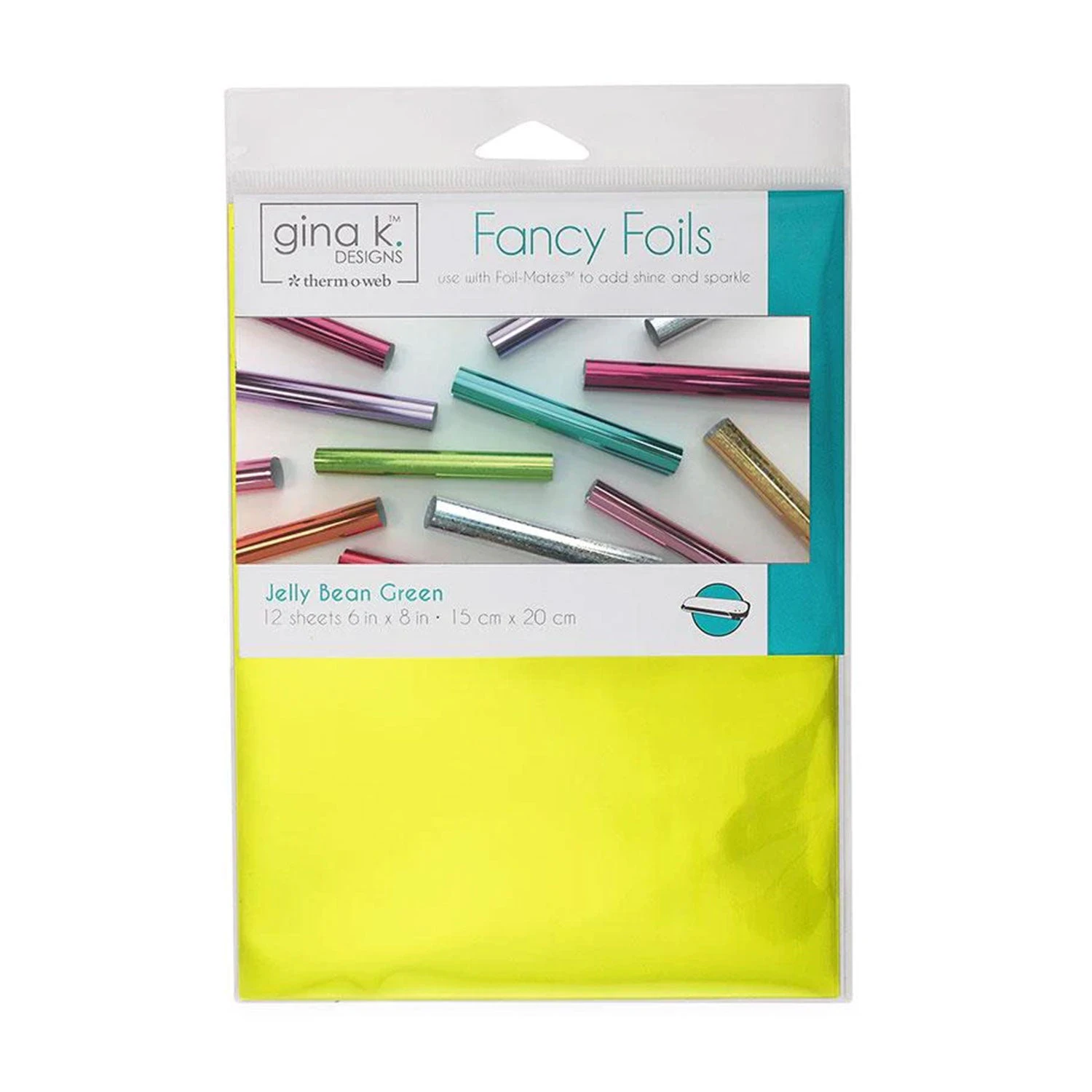 Gina K. Designs Fancy Foils 6"x 8" 12/Pkg - Jelly Bean Green