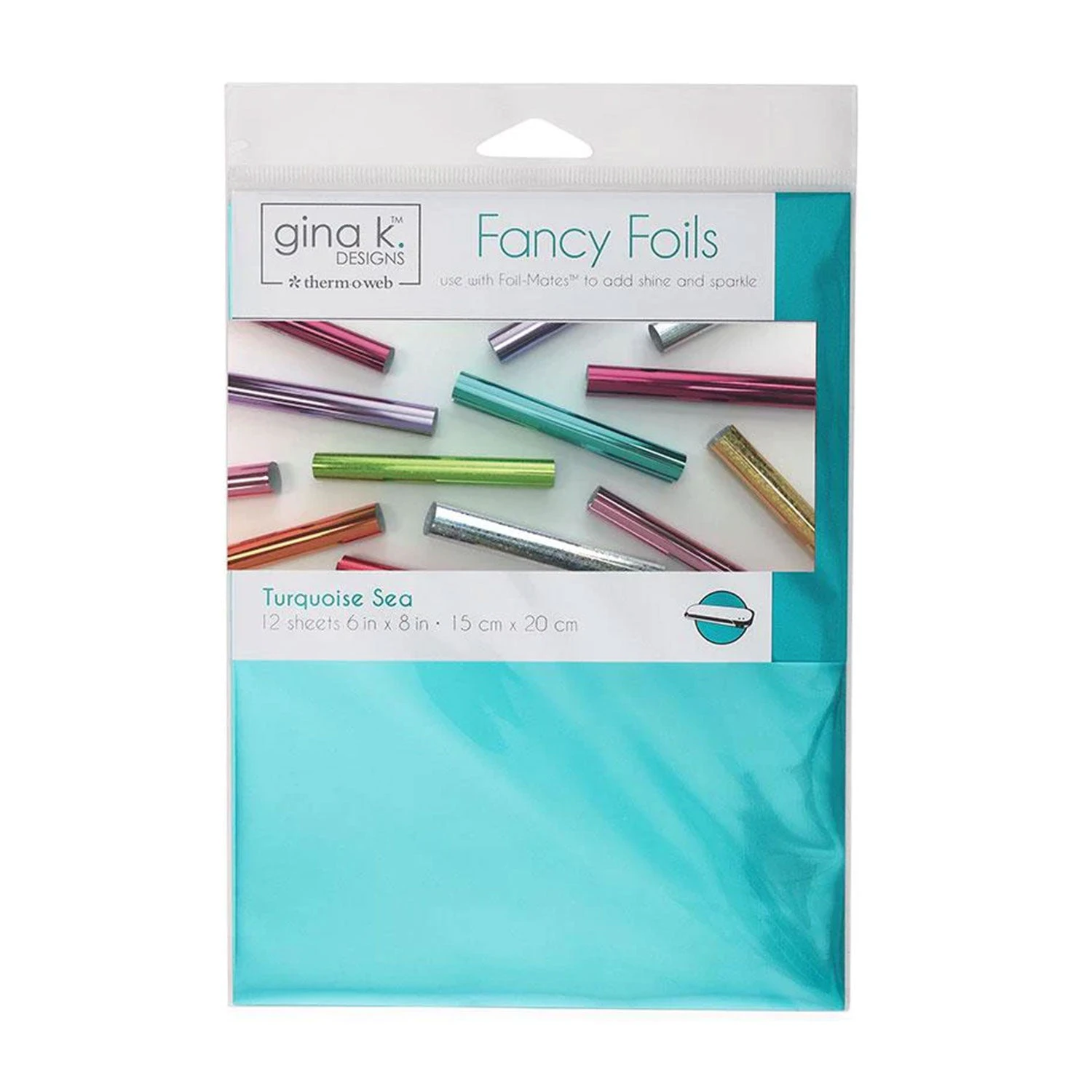 Gina K. Designs Fancy Foils 6"x 8" 12/Pkg - Turquoise Sea